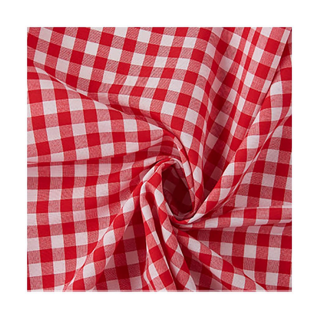 Tela Algodón Cuadro Vichy Rojo 1 cm.