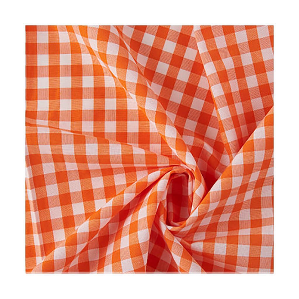 Tela Cuadro Vichy Naranja 0.5