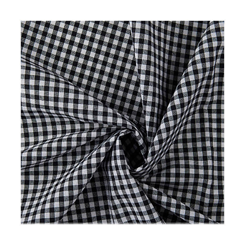 Tela Cuadro Vichy Negro 0.50 cm.