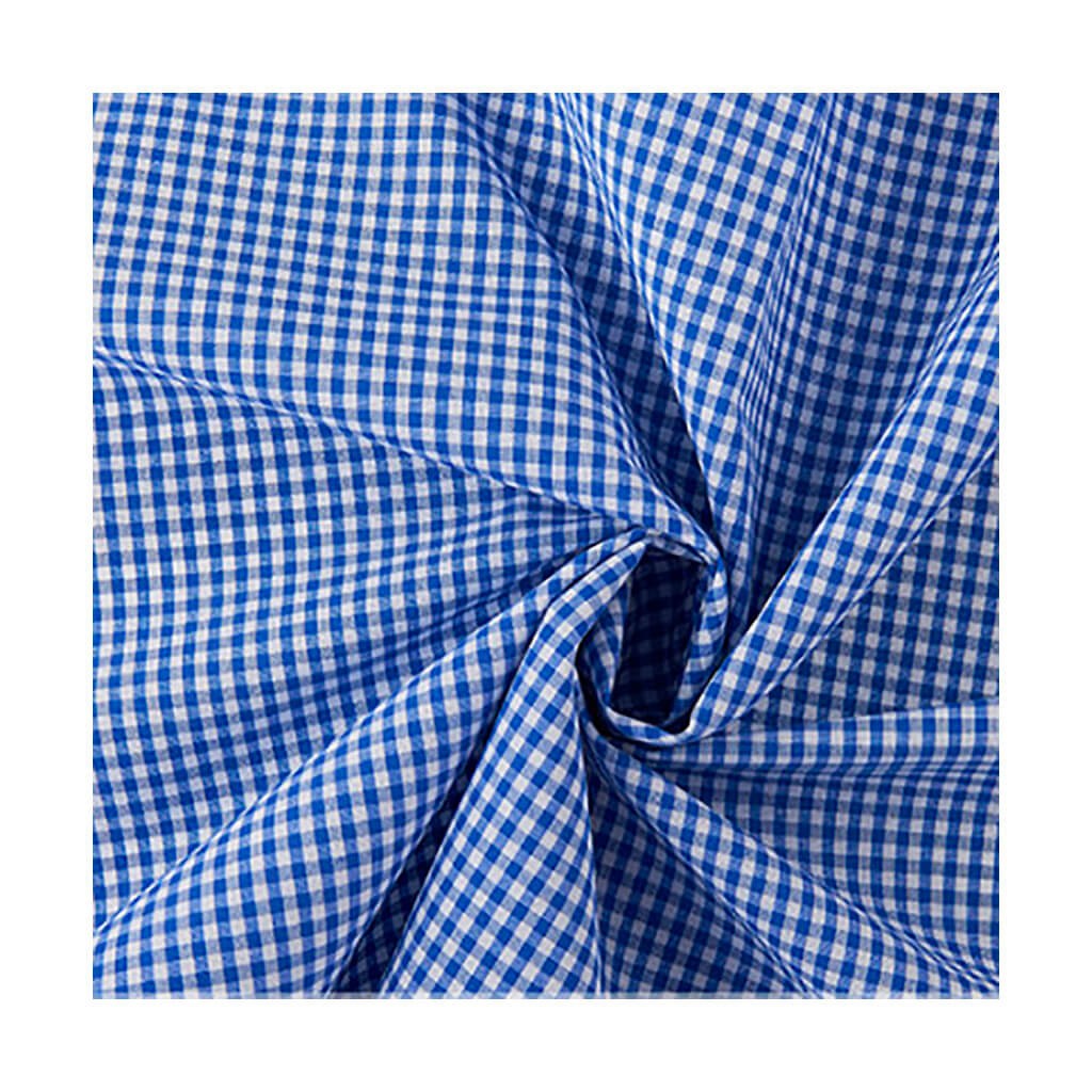 Tela Algodón Cuadro Vichy Azul 0.25 cm.