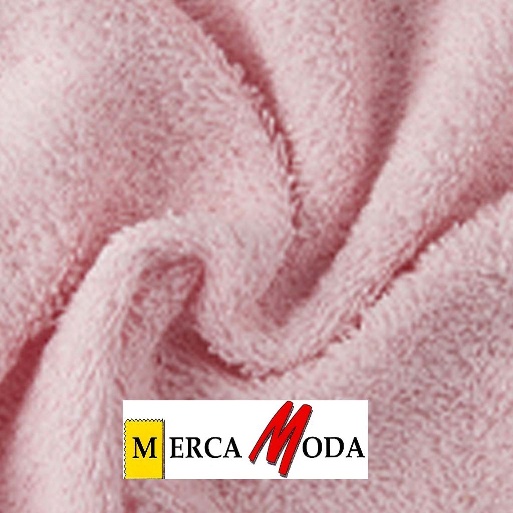 Tela Toalla Rizo Color Rosa