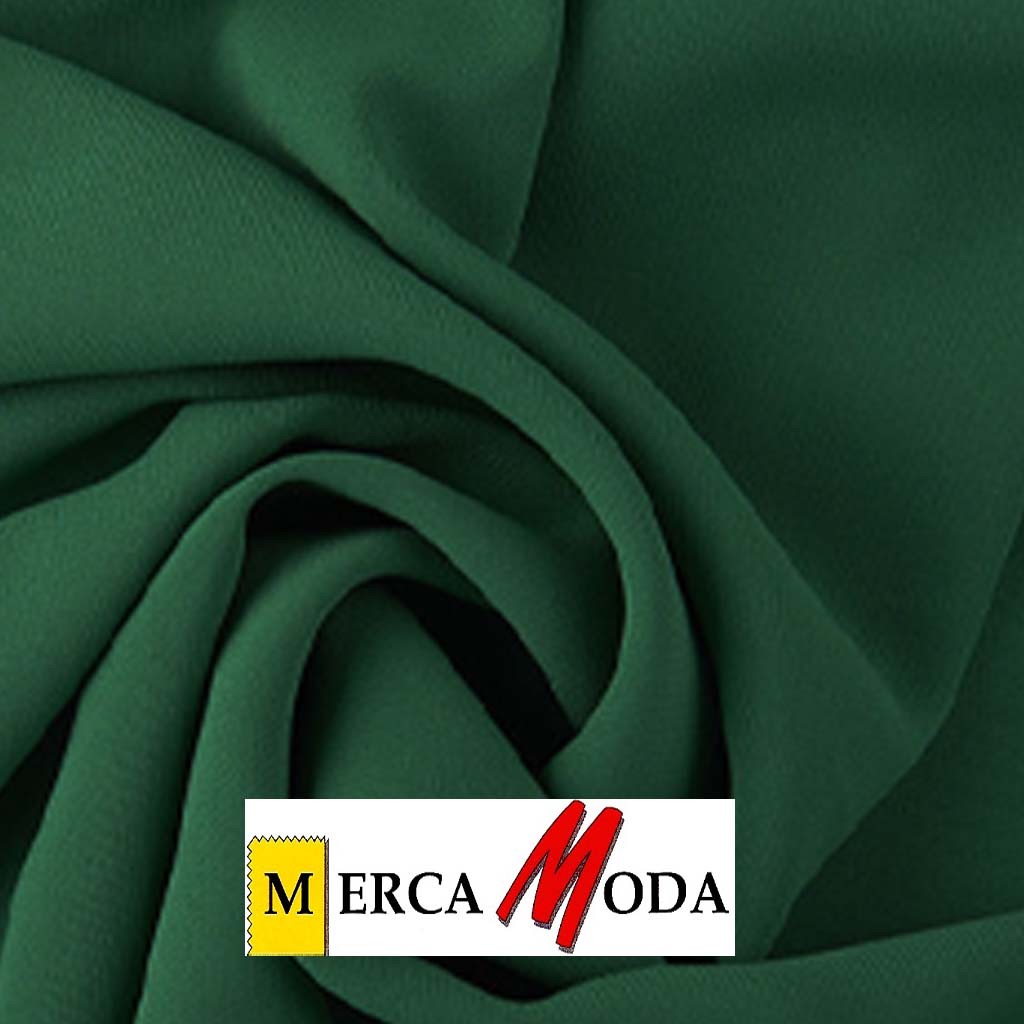 Tela Crepe Liso Color Verde Botella