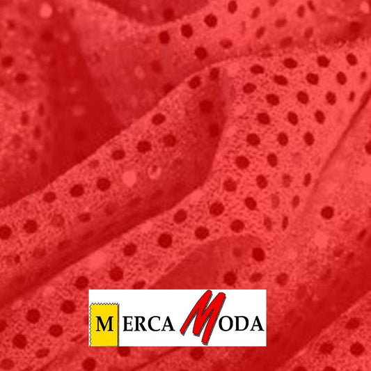 Tela Lentejuela de 3mm. Color Rojo