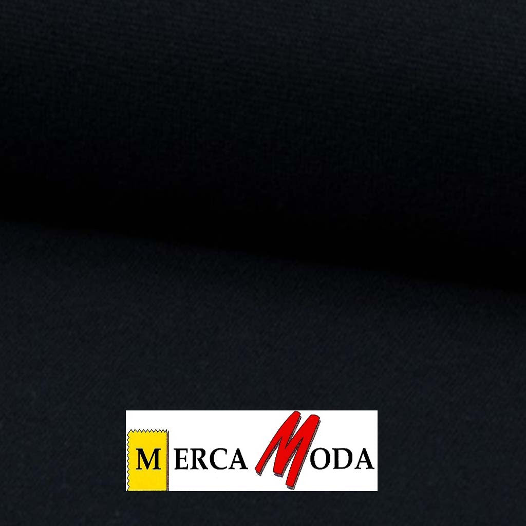 Tela punto algodón color Negro de 140 cm para camisetas, ropa infantil y prendas deportivas