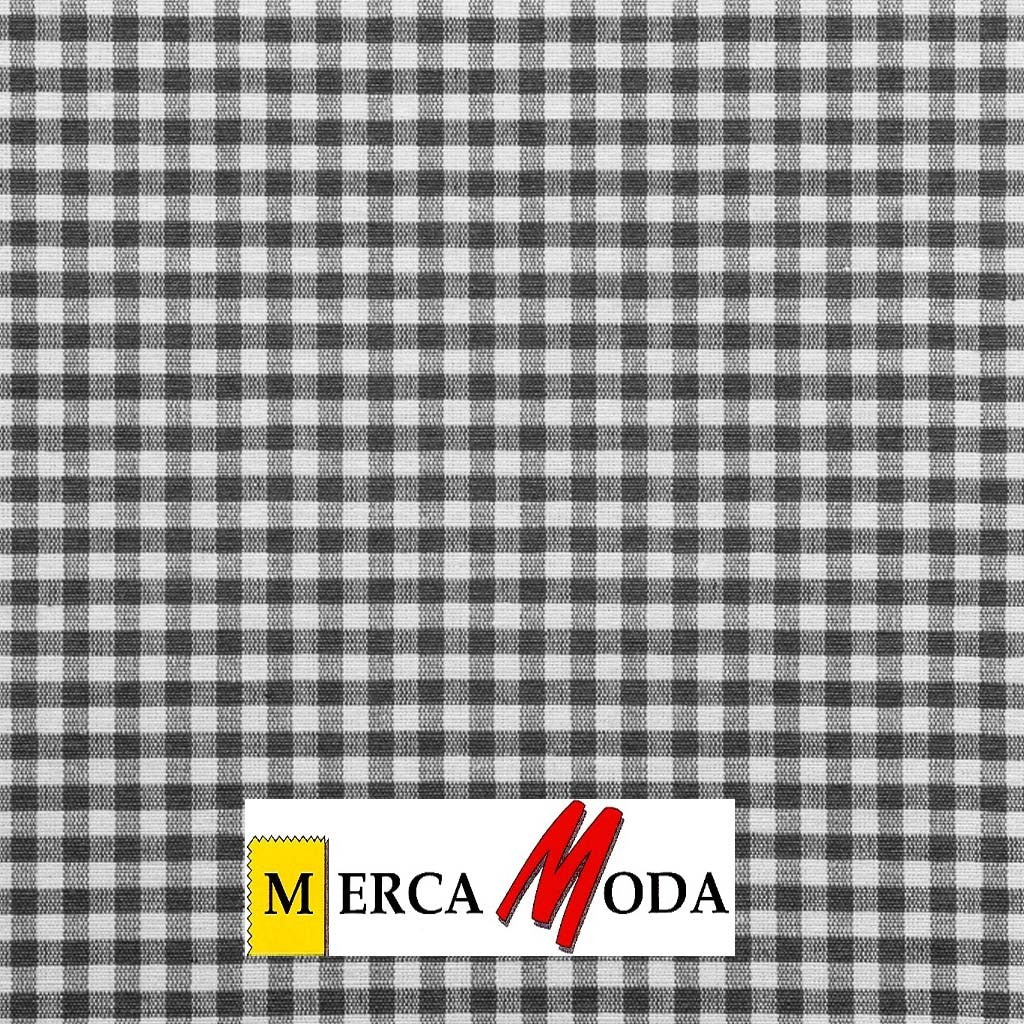 Loneta Vichy Cuadro 0.50cm Color Gris Oscuro