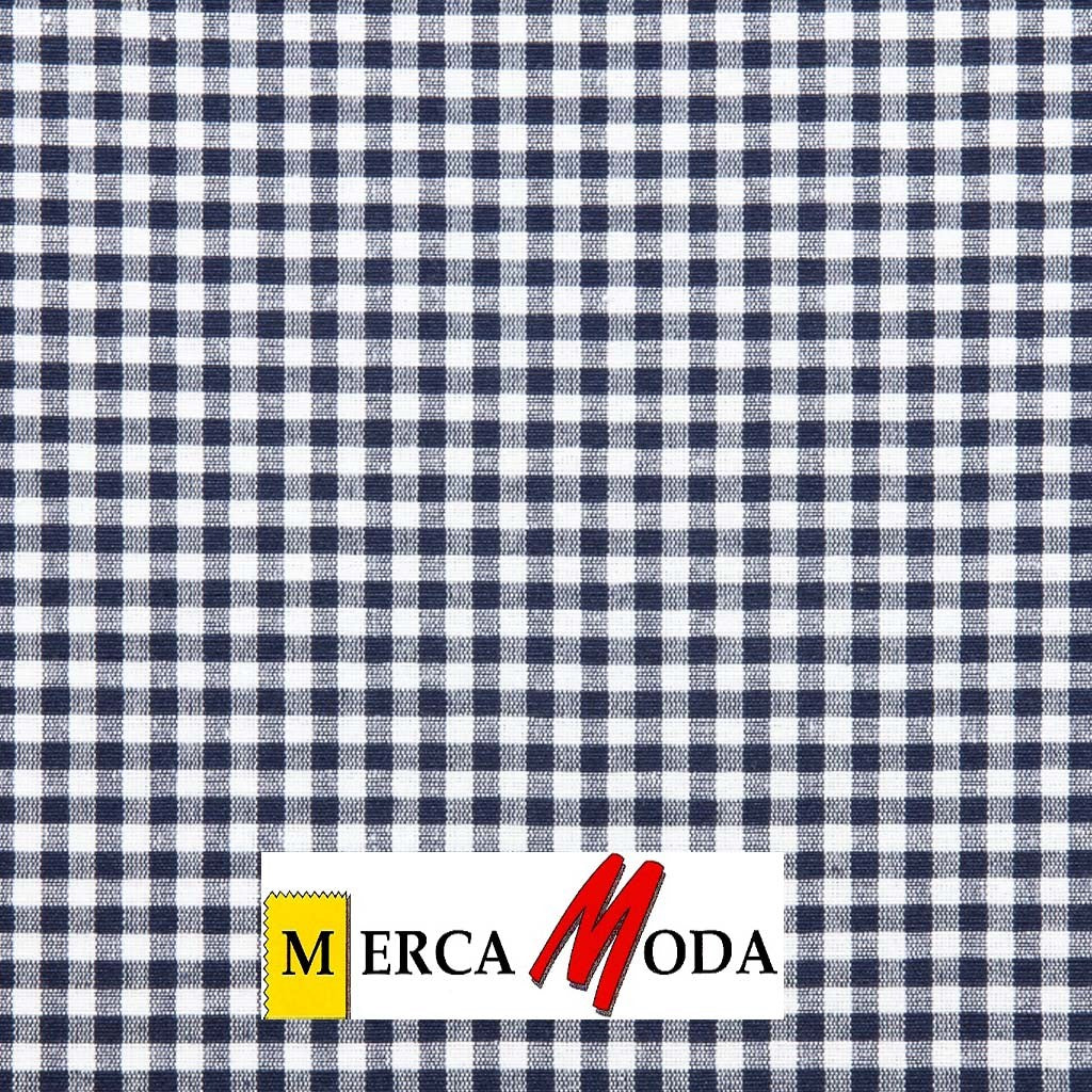 Loneta Vichy Cuadro 0.50cm Color Marino