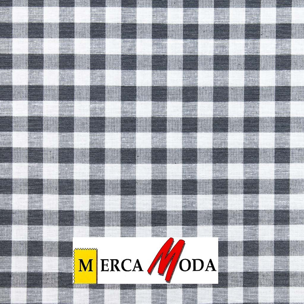 Loneta Vichy Cuadro 1.50cm Color Gris Oscuro