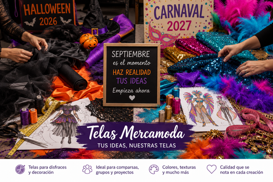 elas para Halloween y Carnaval 2027 en taller de confección