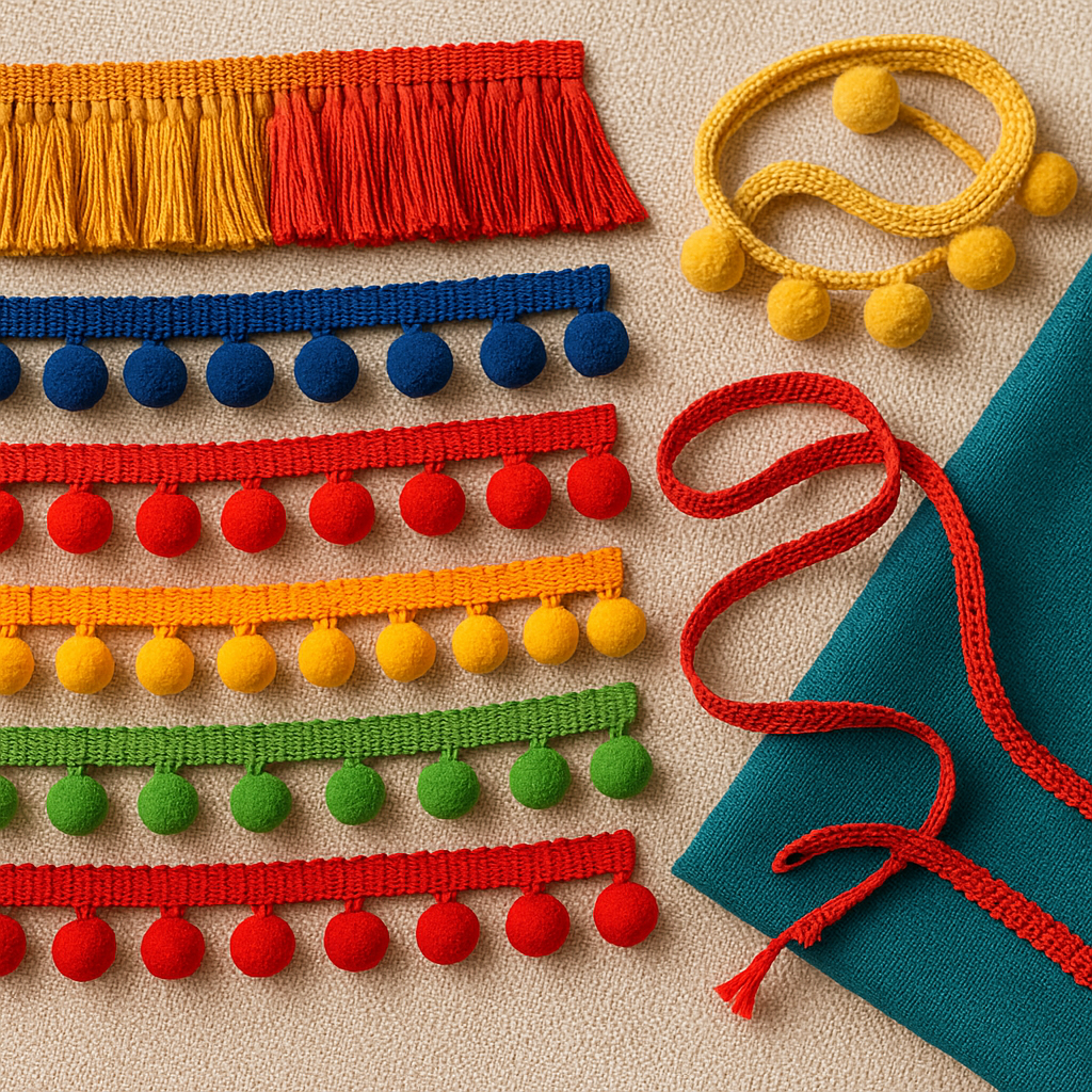Flecos y madroños de colores para disfraces, trajes tradicionales y decoración textil
