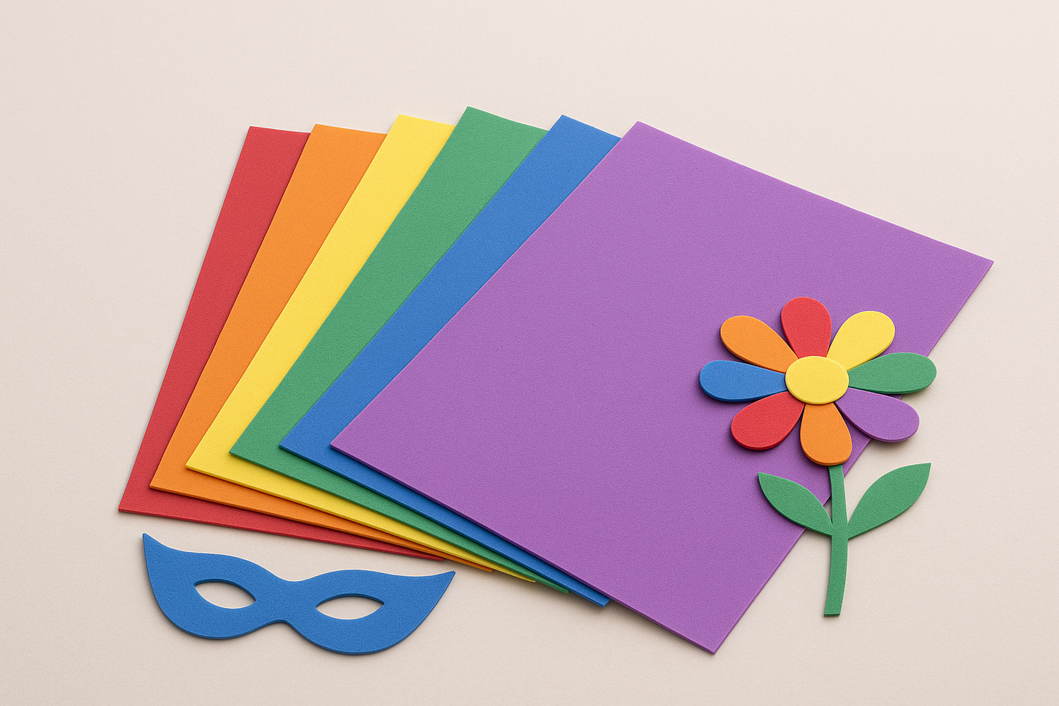 Planchas de goma EVA lisa de colores surtidos para manualidades y disfraces