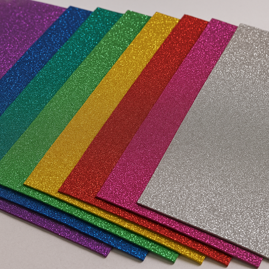 Planchas de goma EVA con purpurina de colores brillantes para disfraces y manualidades