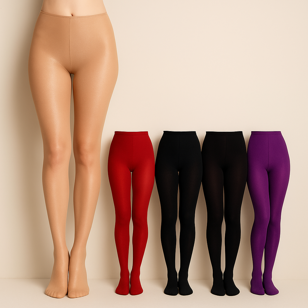 Pantys y medias de colores, red y brillo, ideales para disfraces y trajes de comparsa