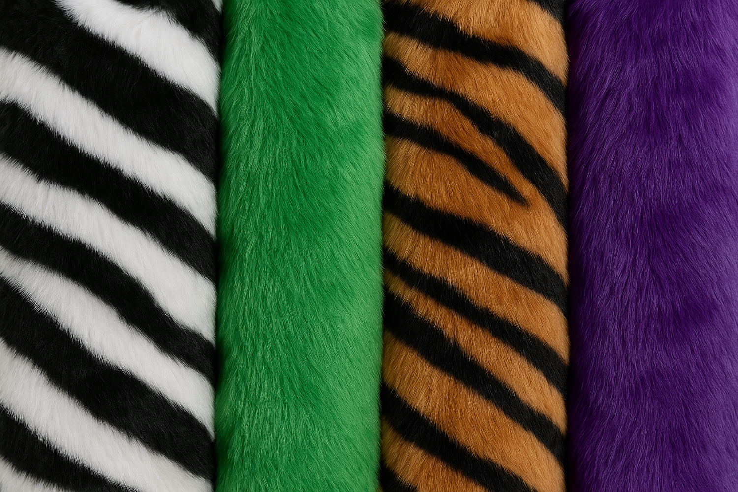 Tela de pelo sintético con estampados de animal print y colores lisos, ideal para disfraces originales y con volumen