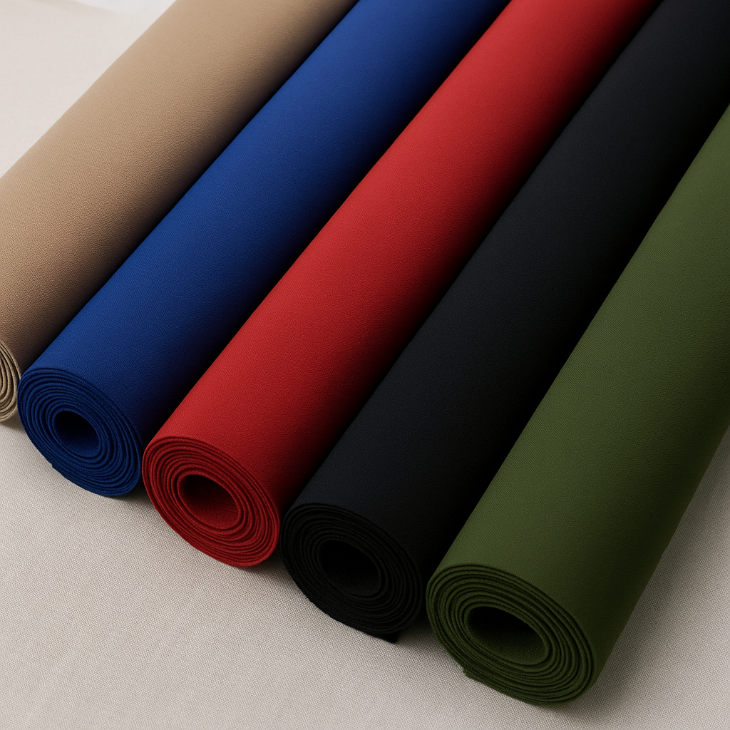 Tela strech en varios colores, ideal para confección de ropa elástica y ajustada como pantalones, vestidos y faldas