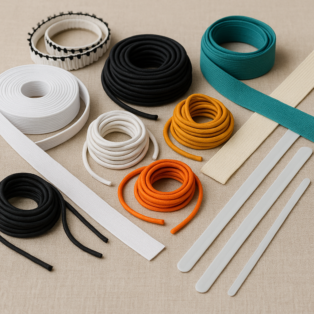 Varillas y gomas elásticas de distintos tipos para costura, disfraces y confección creativa