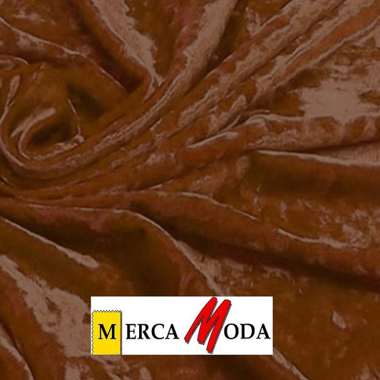 Tela de martele, terciopelo elastico, agradable al tacto color Marrón