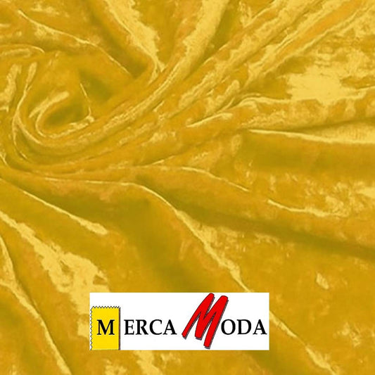 Tela de martele, terciopelo elastico, agradable al tacto color Amarillo