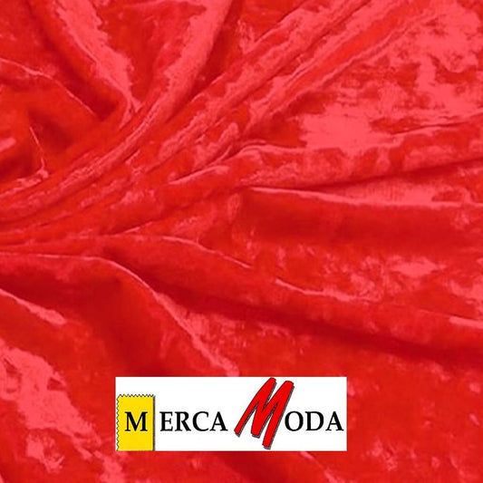 Tela de martele, terciopelo elastico, agradable al tacto color Rojo