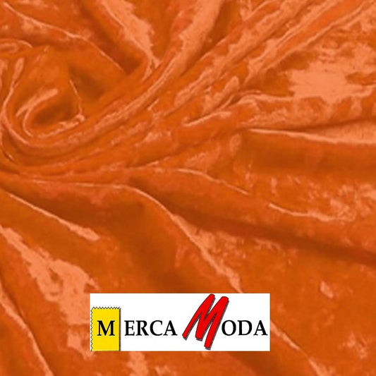 Tela de martele, terciopelo elastico, agradable al tacto color Naranja
