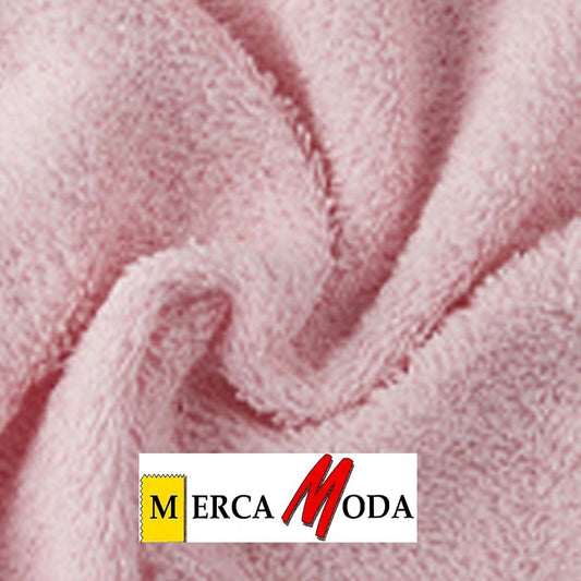 Tela Toalla Rizo Color Rosa