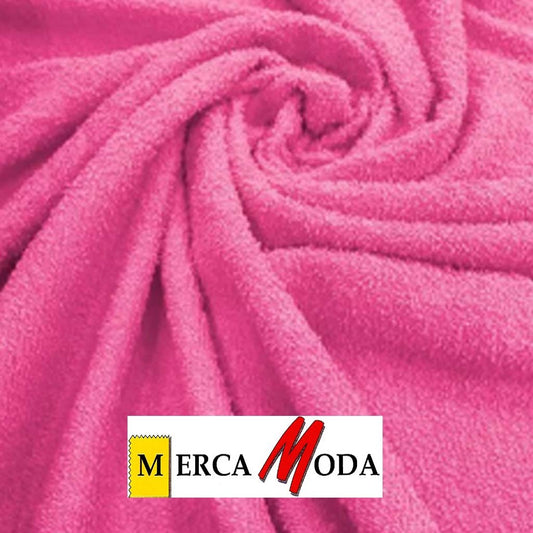 Tela Toalla Rizo Color Fucsia