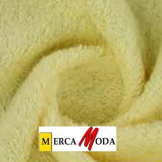 Tela Toalla Rizo Color Amarillo Pastel