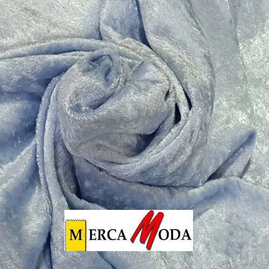 Tela de martele, terciopelo elastico, agradable al tacto color Celeste