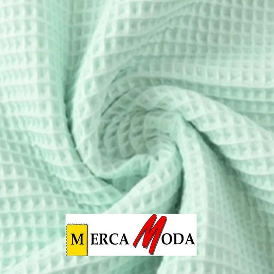 Tela Waffle Color Verde Agua
