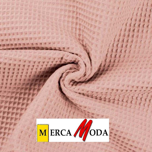 Tela Waffle Color Rosa Palo