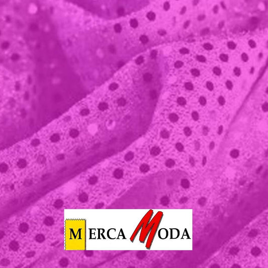 Tela Lentejuela de 3mm. Color Fucsia