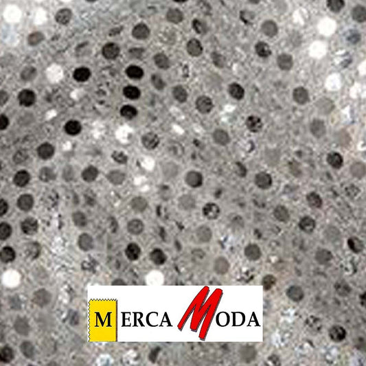 Tela Lentejuela de 6mm. Color Plata