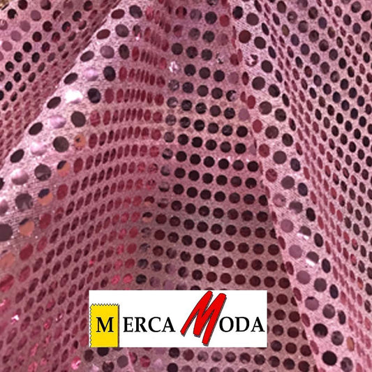 Tela Lentejuela de 6 mm. Color Rosa