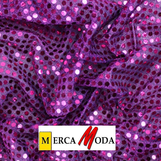 Tela Lentejuela de 6mm. Color Morado