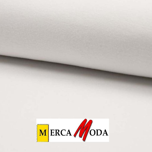 Tela punto algodón color Blanco de 140 cm para camisetas, ropa infantil y prendas deportivas