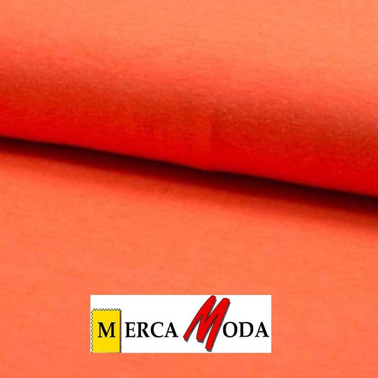 Tela punto algodón color Naranja de 140 cm para camisetas, ropa infantil y prendas deportivas