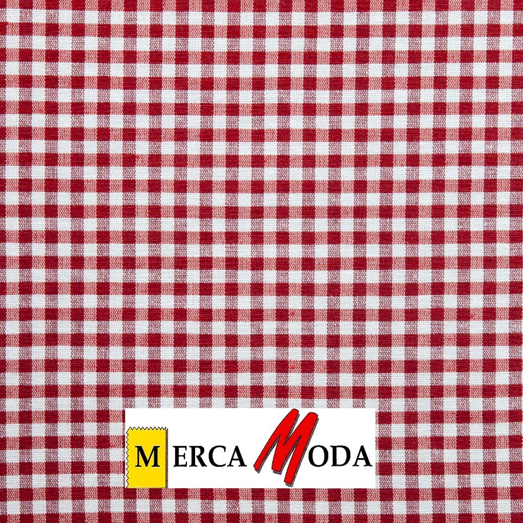 Loneta Vichy Cuadro 0.50cm Color Rojo