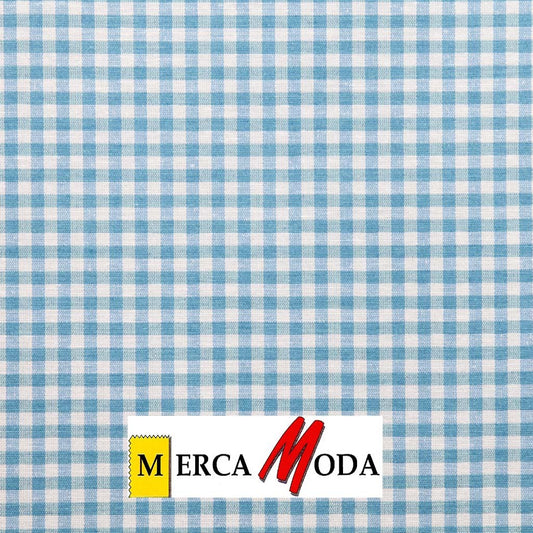 Loneta Vichy Cuadro 0.50cm Color Celeste