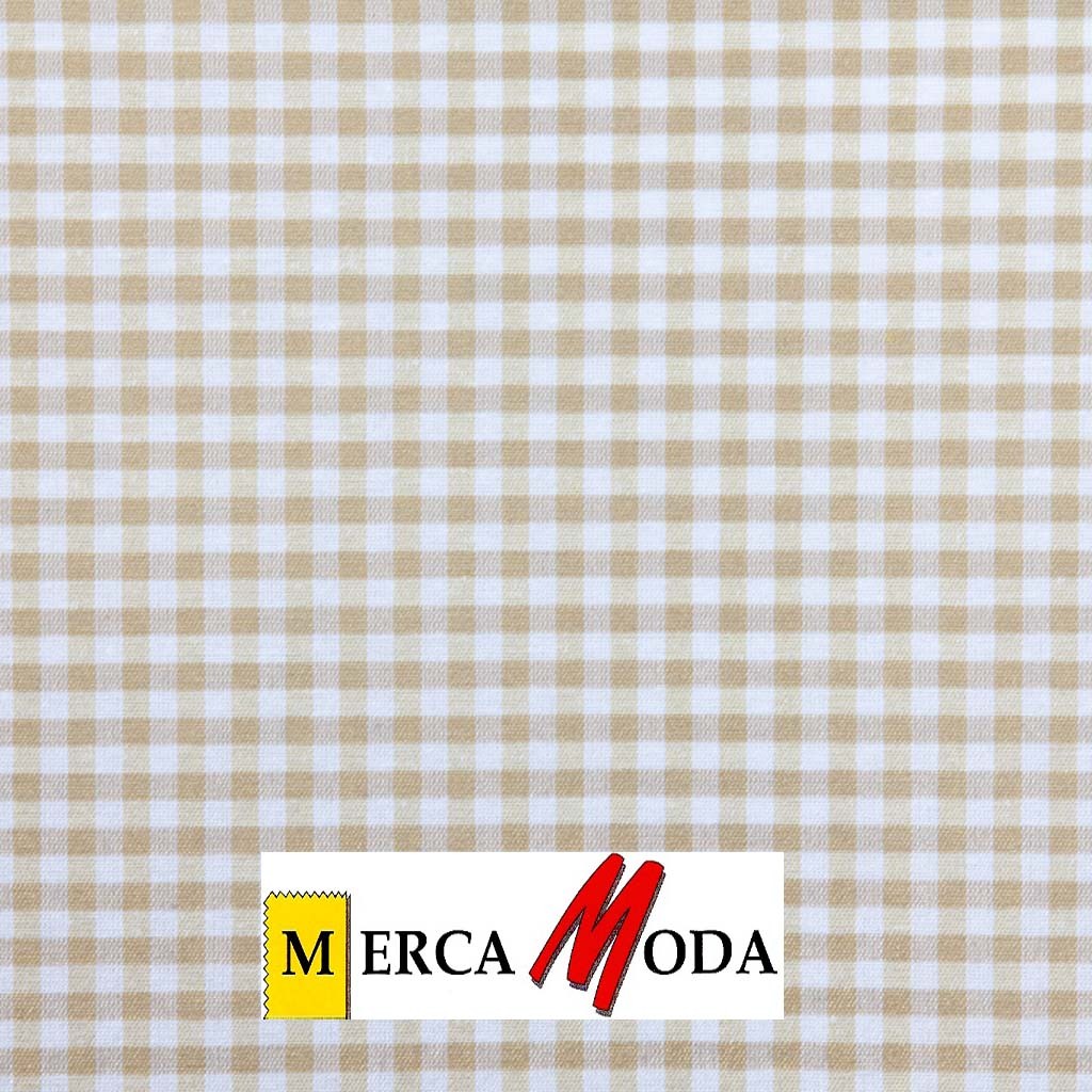Loneta Vichy Cuadro 0.50cm Color Beige
