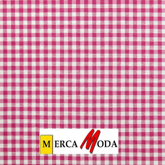 Loneta Vichy Cuadro 0.50cm Color Fucsia
