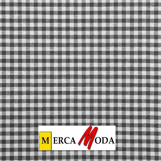 Loneta Vichy Cuadro 0.50cm Color Gris Oscuro