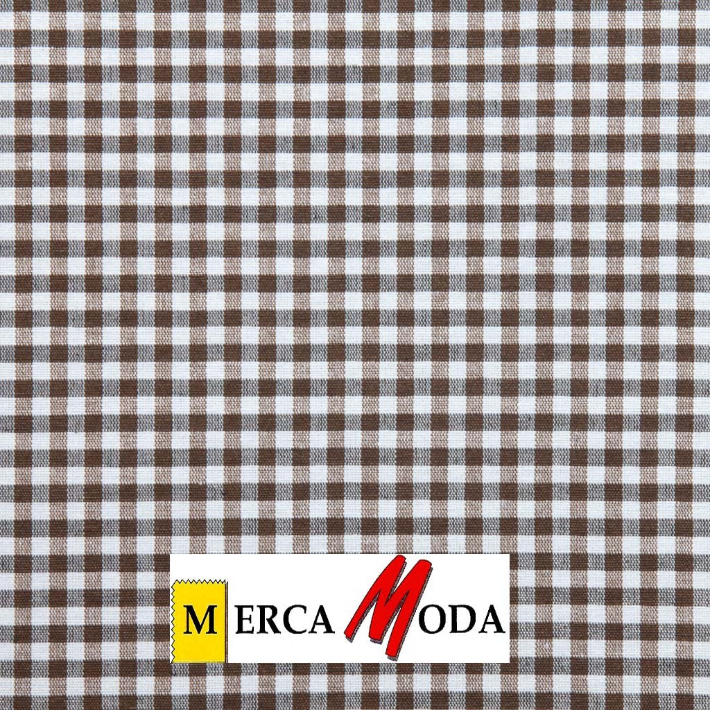 Loneta Vichy Cuadro 0.50cm Color Marrón